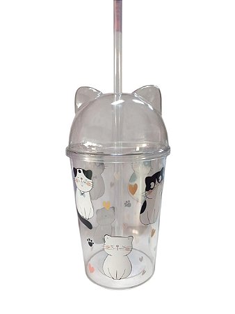 Copo Gatinho com Corações - 550ML