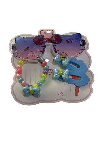 KIT INFANTIL GATINHA OCULOS + ACESSÓRIOS - AZUL