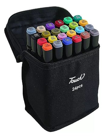 CONJUNTO DE CANETAS TOUCH PONTA DUPLA - 24 UNIDADES