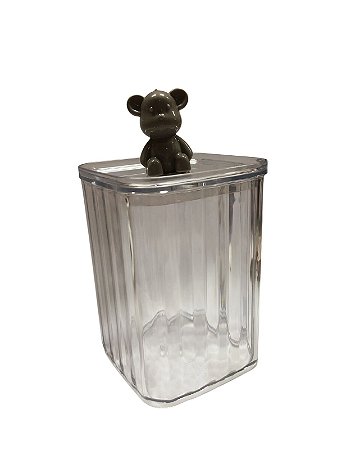 Porta Algodão em Acrílico - Urso