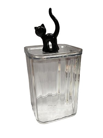 Porta Algodão em Acrílico - Gatinho