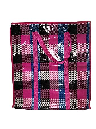 Sacola de Compras - Quadriculado Rosa