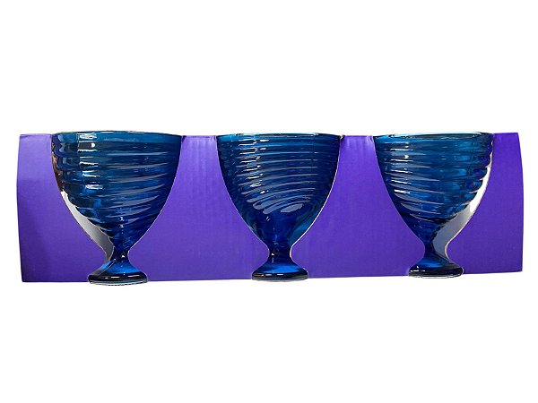 Kit 3 Taças para Sorvete 340ML - Azul