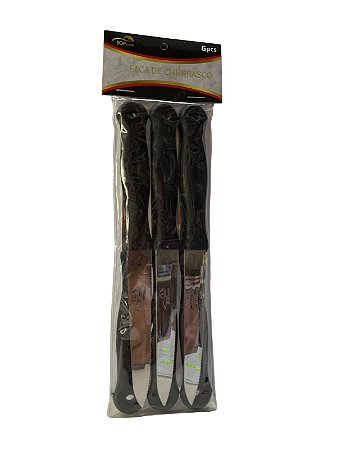 Kit Faca Churrasco - 6 Peças PRETO