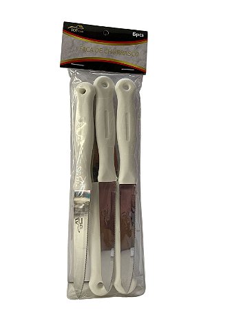 Kit Faca Churrasco - 6 Peças BRANCO