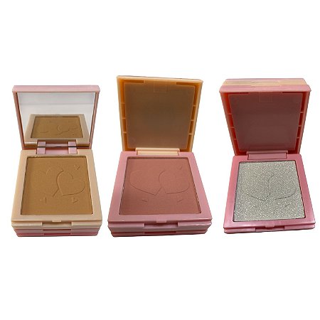 Trio de Pó Compacto, Iluminador e Blush- Cor 02 - Toque Special