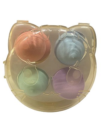 Caixa com 4 Esponjas | Gatinho - Cores Aleatórias