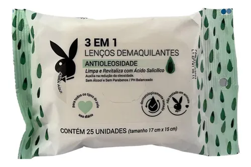 Lenço Demaquilante Antioleosidade - PlayBoy