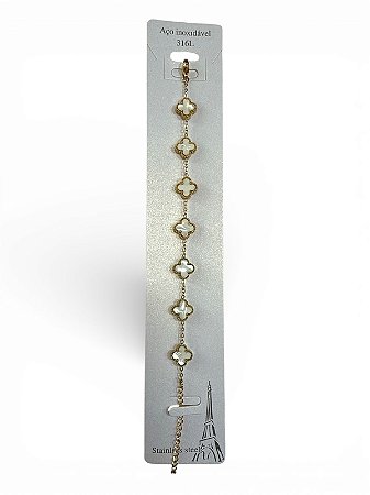 PULSEIRA DOURADA COM BRANCO - HJ20