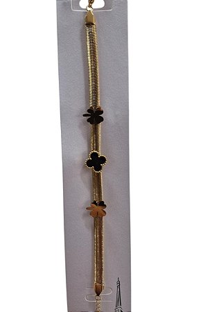 PULSEI DOURADA COM PRETO - HJ23