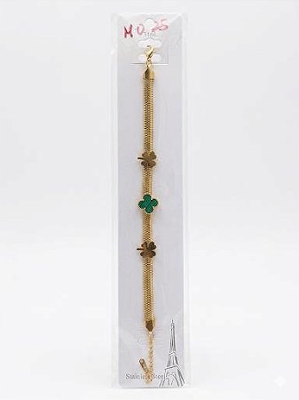 PULSEIRA DOURADA COM VERDE - HJ23