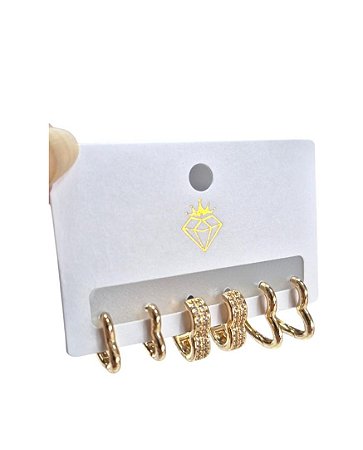KIT DE BRINCOS DOURADO - HJ2