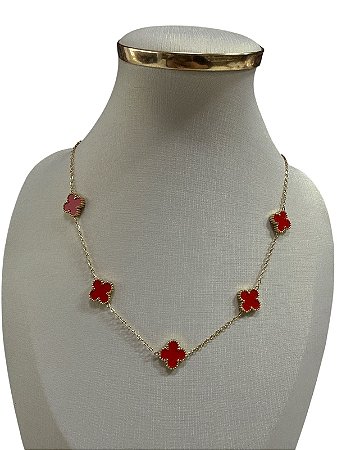 COLAR DOURADO COM VERMELHO - HJ11