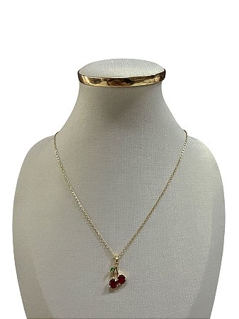 COLAR DOURADO COM VERMELHO - HJ13