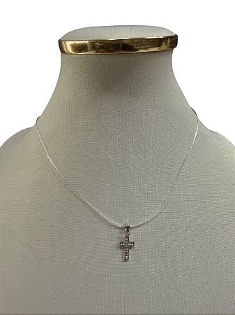COLAR FIO DE NYLON PRATA - HJ15