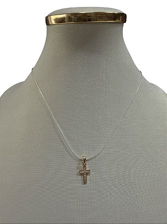 COLAR FIO DE NYLON DOURADO - HJ15