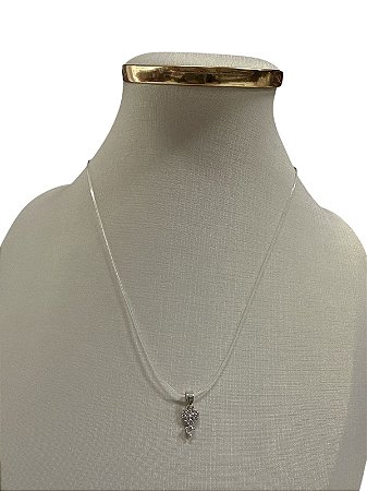 COLAR FIO DE NILON PRATA - HJ19