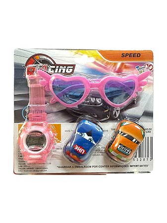 Kit Aventura Racing Relógio + Óculo - Rosa