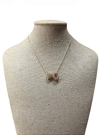 Colar Folheado - Dourado Coração | Letra C