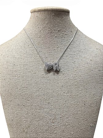 Colar Folheado - Prata Coração | Letra R