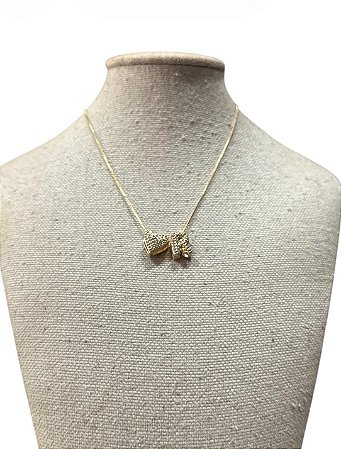 Colar Folheado - Dourado Coração | Letra R