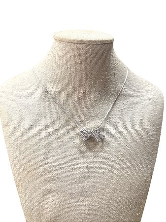 Colar Folheado - Prata Coração | Letra K