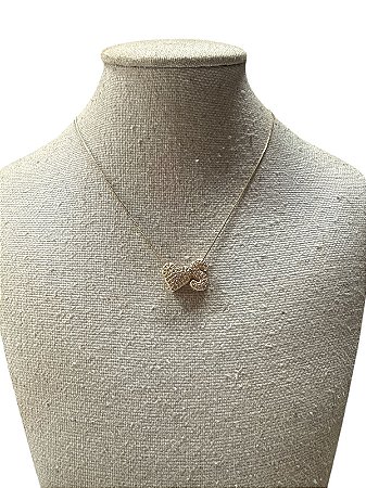 Colar Folheado - Dourado Coração | Letra S