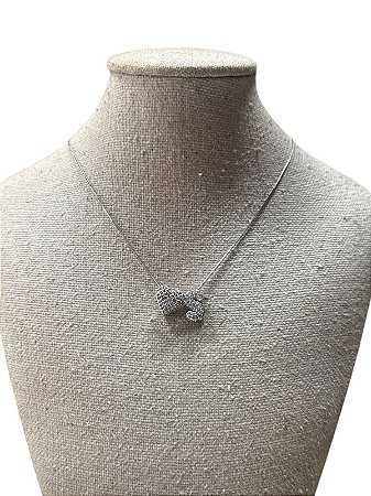 Colar Folheado - Prata Coração | Letra S