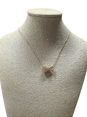 Colar Folheado - Dourado Coração | Letra F