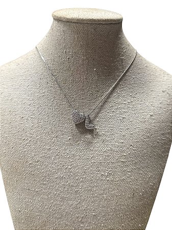 Colar Folheado - Prata Coração | Letra L