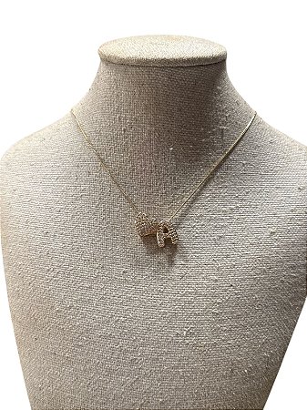 Colar Folheado - Dourado |Coração | Letra A