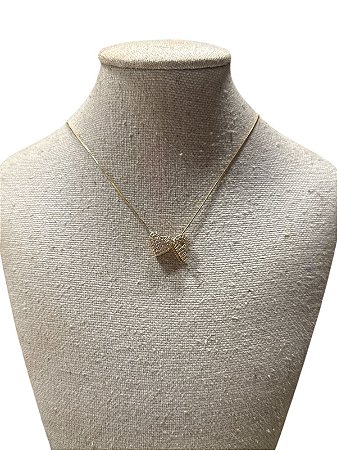 Colar Folheado - Dourado |Coração | Letra P