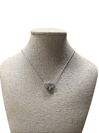 Colar Folheado - Prata Coração | Letra P