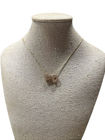 Colar Folheado - Dourado Coração | Letra D