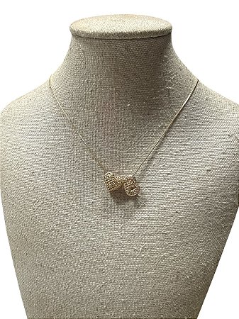 Colar Folheado - Prata Coração | Letra D