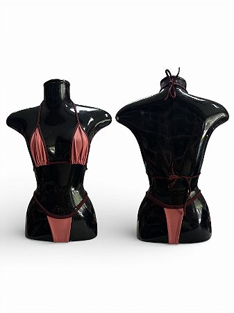 Biquíni Tamanho Único - Salmão com Marrom