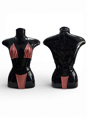 Biquíni Tamanho Único - Salmão com Preto