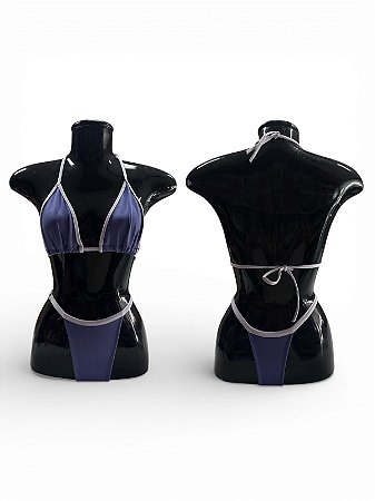 Biquíni Tamanho Único - Lilás com Branco