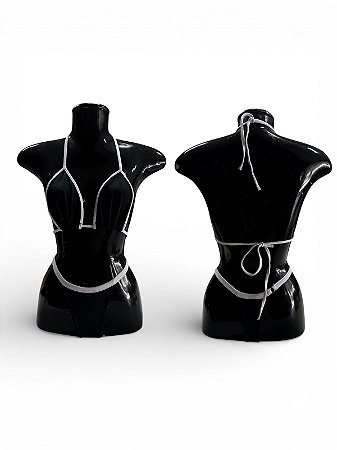 Biquíni Tamanho Único - Preto com Branco