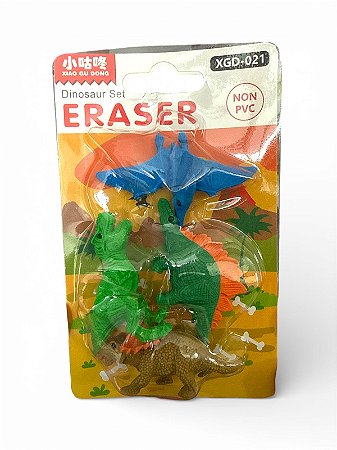 Kit de Borracha - Dino Laranja