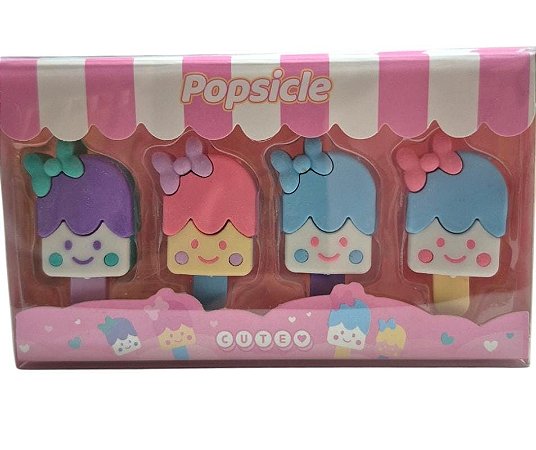 Kit de Borrachas Ice Cream Cute Picolé