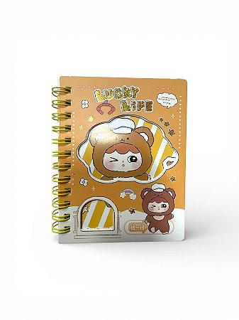 Mini Caderno Lucky Life - Marrom