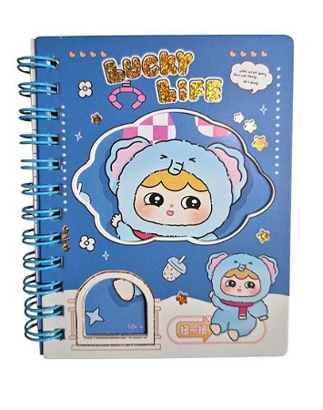 Mini Caderno Lucky Life - Azul