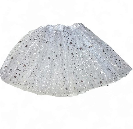 Saia de Tule Estrela - Branca