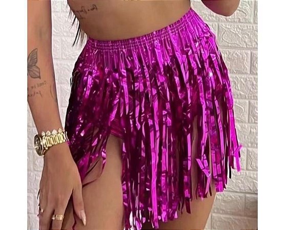 Saia de Fita Metalizada - Rosa