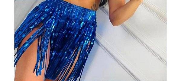 Saia de Fita Metalizada - Azul