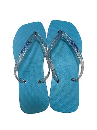 Sandália Quadrada - Azul Piscina