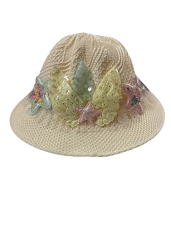 Chapéu Borboleta Infantil - Amarelo Claro