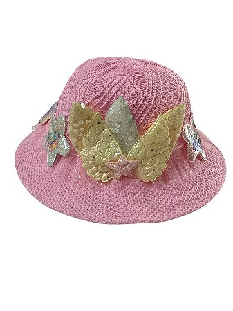 Chapéu Borboleta Infantil - Rosa Bebê