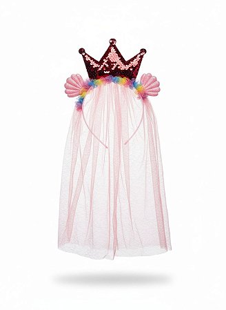 Diadema Coroa Sereia - Vermelho